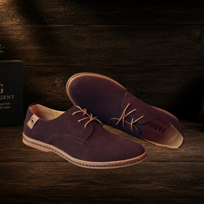 Daily Gent Kensington brown suede leather Oxford dress shoes with lace-up closure and cushioned insole.